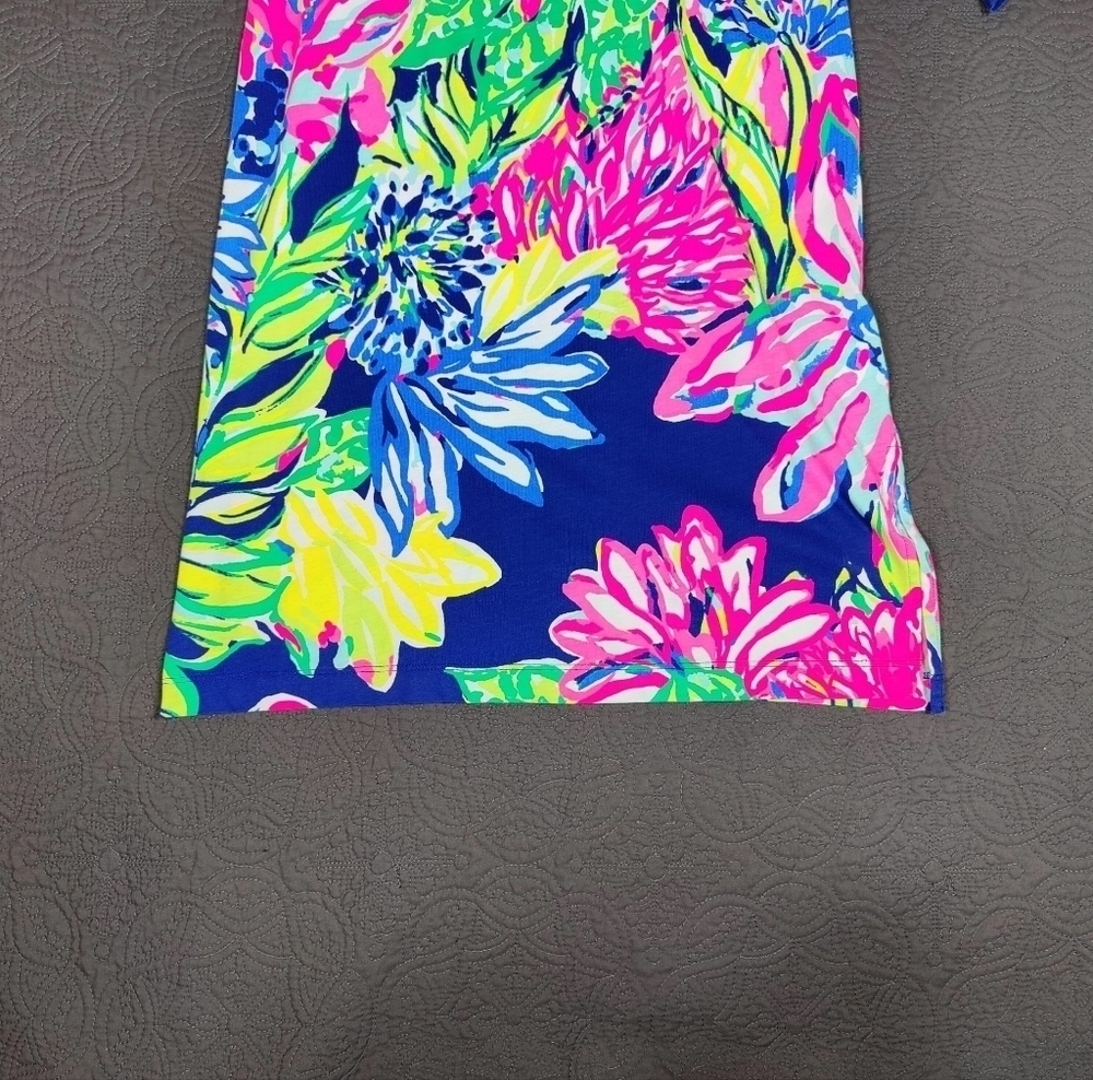 Lilly Pulitzer Kenzie Dress Resort Navy Travelers Palm Multicolor Women's Small - Picture 7 of 15